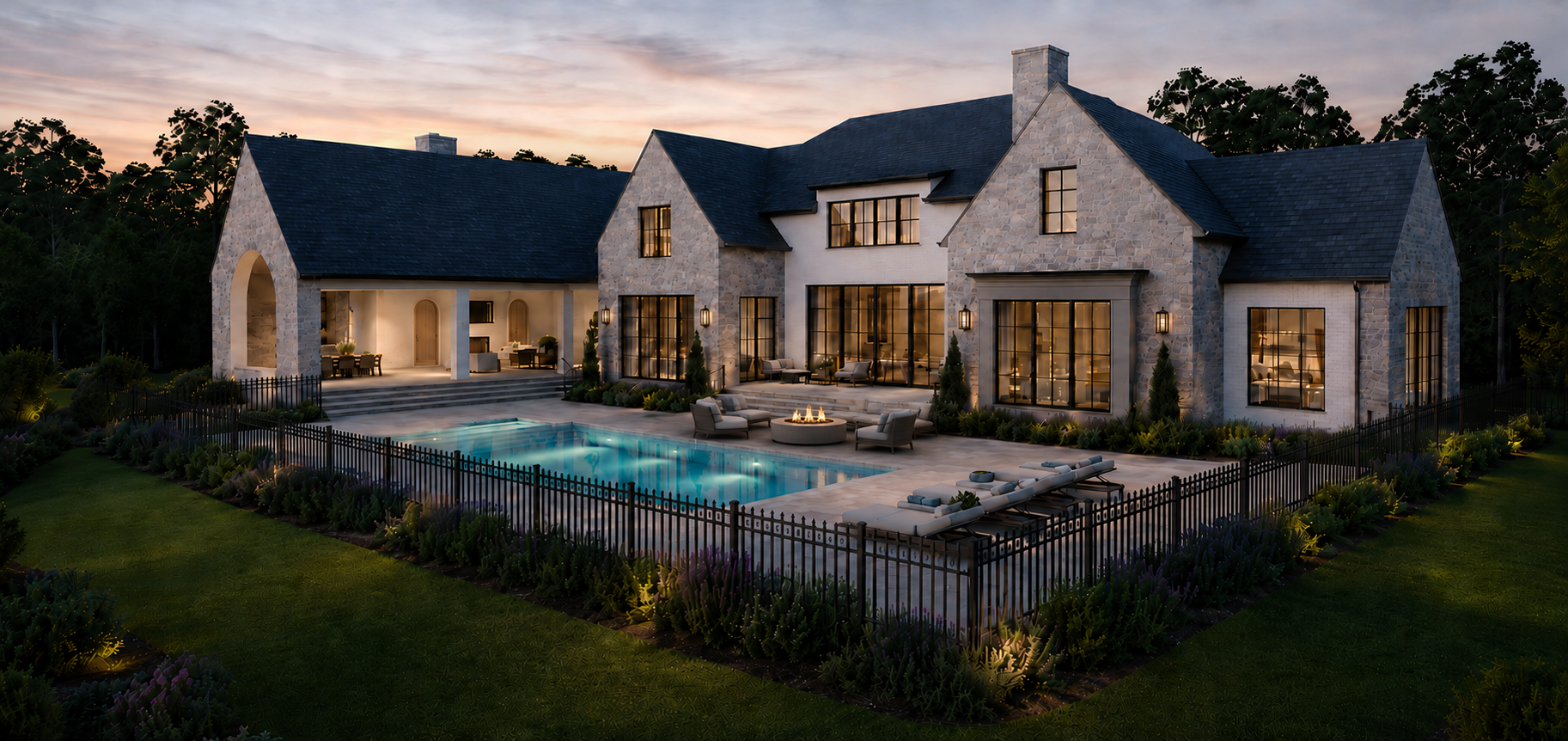 14756 Hopewell Road — Rear Exterior, Pool & Fire Pit