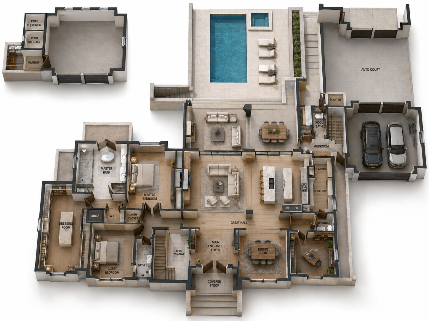 15152 Hopewell Road — Main Level 3D Rendering