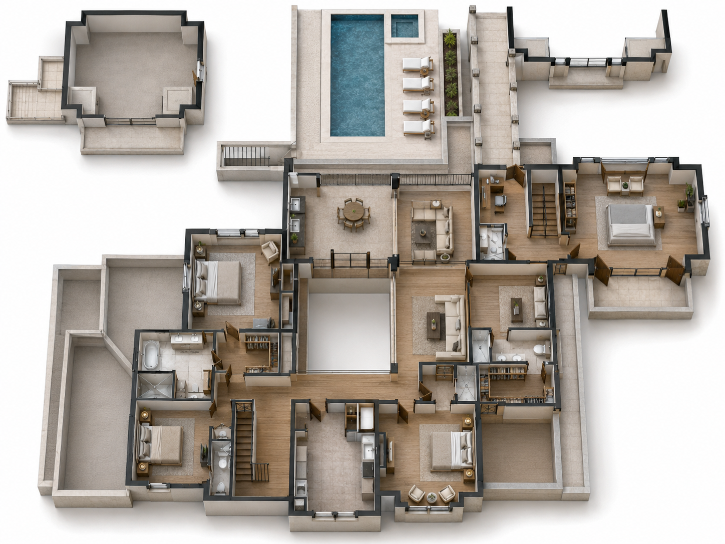 15152 Hopewell Road — Upper Level 3D Rendering