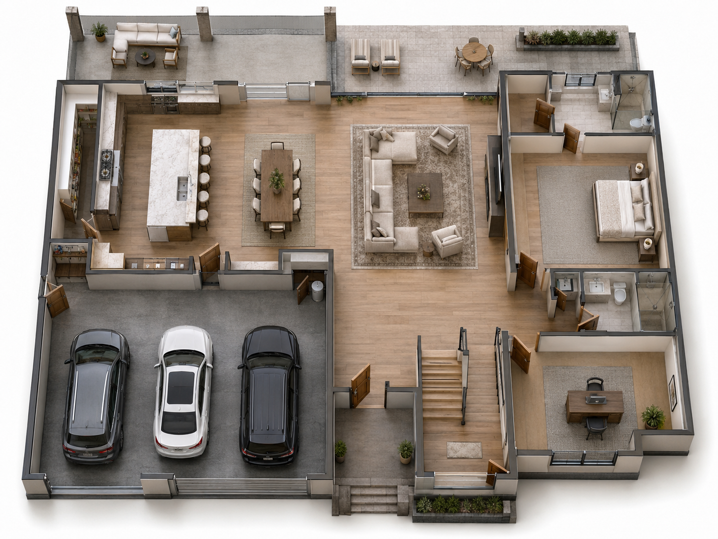 The Ashford — Main Floor 3D Isometric Rendering