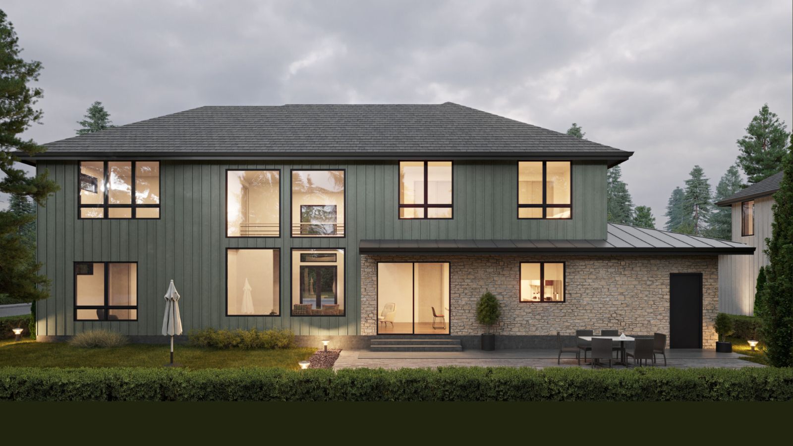 Contemporary Estate Exterior - Back